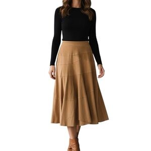 NWT Lauren Ralph Lauren Genuine Suede Midi Skirt Size 4